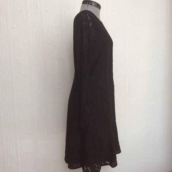 J. Crew black lace dress, like new, size 10 Tall - Picture 3 of 4